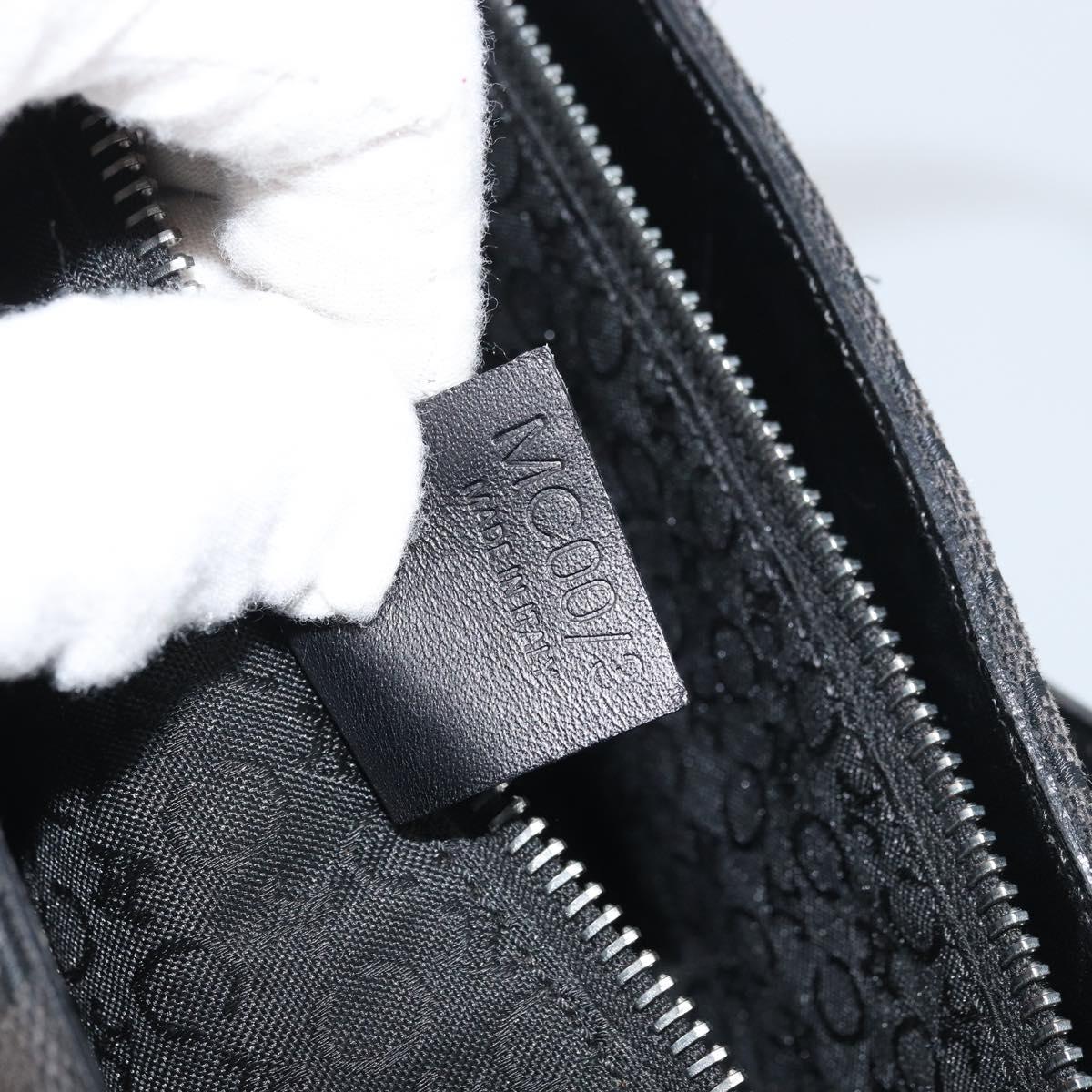 CELINE C Macadam Canvas Tote Bag Black Silver Auth 174485