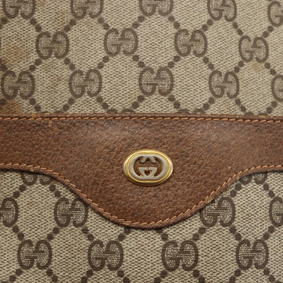 GUCCI GG Supreme Web Sherry Line Tote Bag PVC Beige 40 02 003 Auth 174488