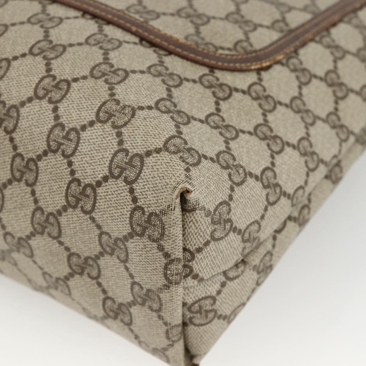 GUCCI GG Supreme Web Sherry Line Tote Bag PVC Beige Gold 39 02 003 Auth 174490