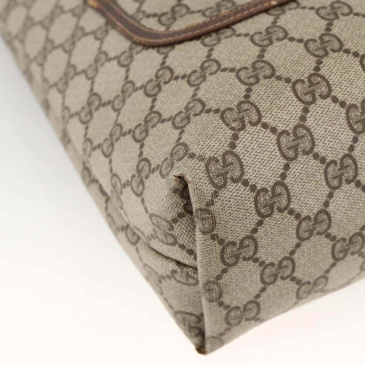 GUCCI GG Supreme Web Sherry Line Tote Bag PVC Beige Gold 39 02 003 Auth 174490