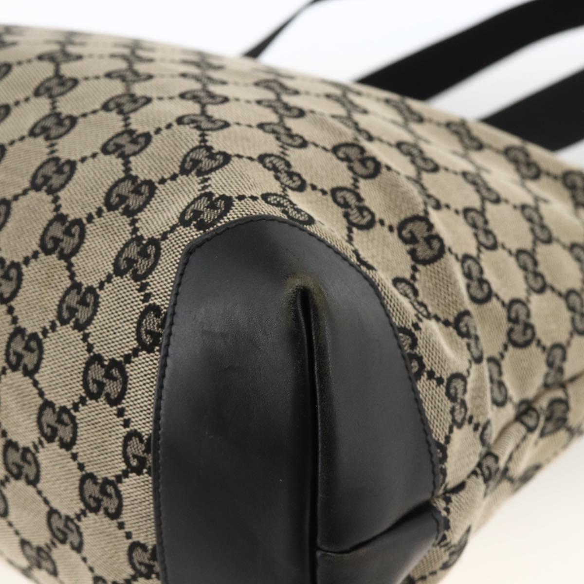 GUCCI GG Canvas Tote Bag Black 019 0426 Auth 174493