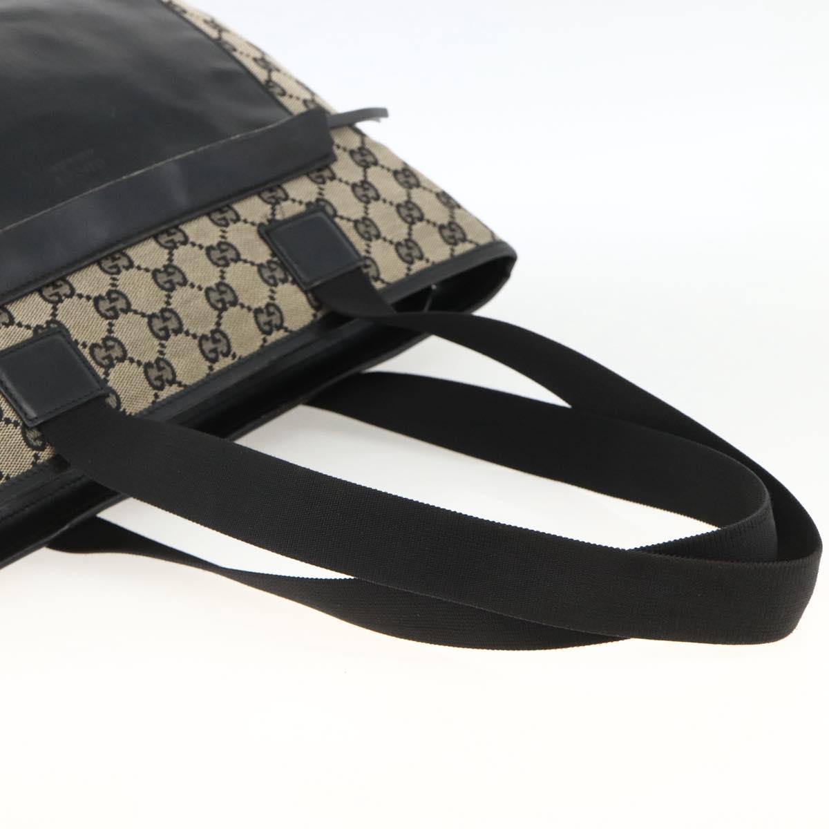 GUCCI GG Canvas Tote Bag Black 019 0426 Auth 174493