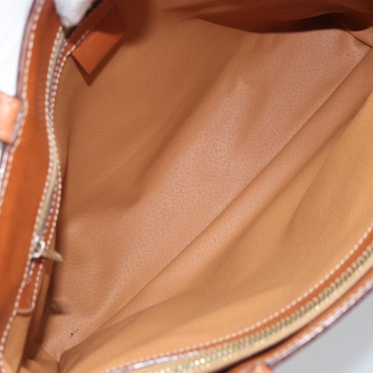 CELINE Macadam Canvas Hand Bag PVC Leather Brown Gold Auth 174497A
