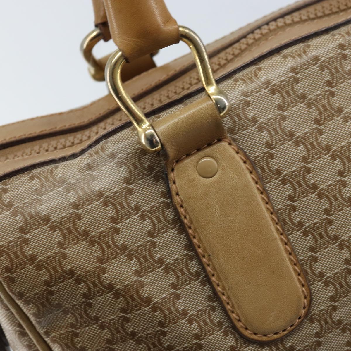 CELINE Macadam Canvas Hand Bag PVC Beige Gold Auth 174500