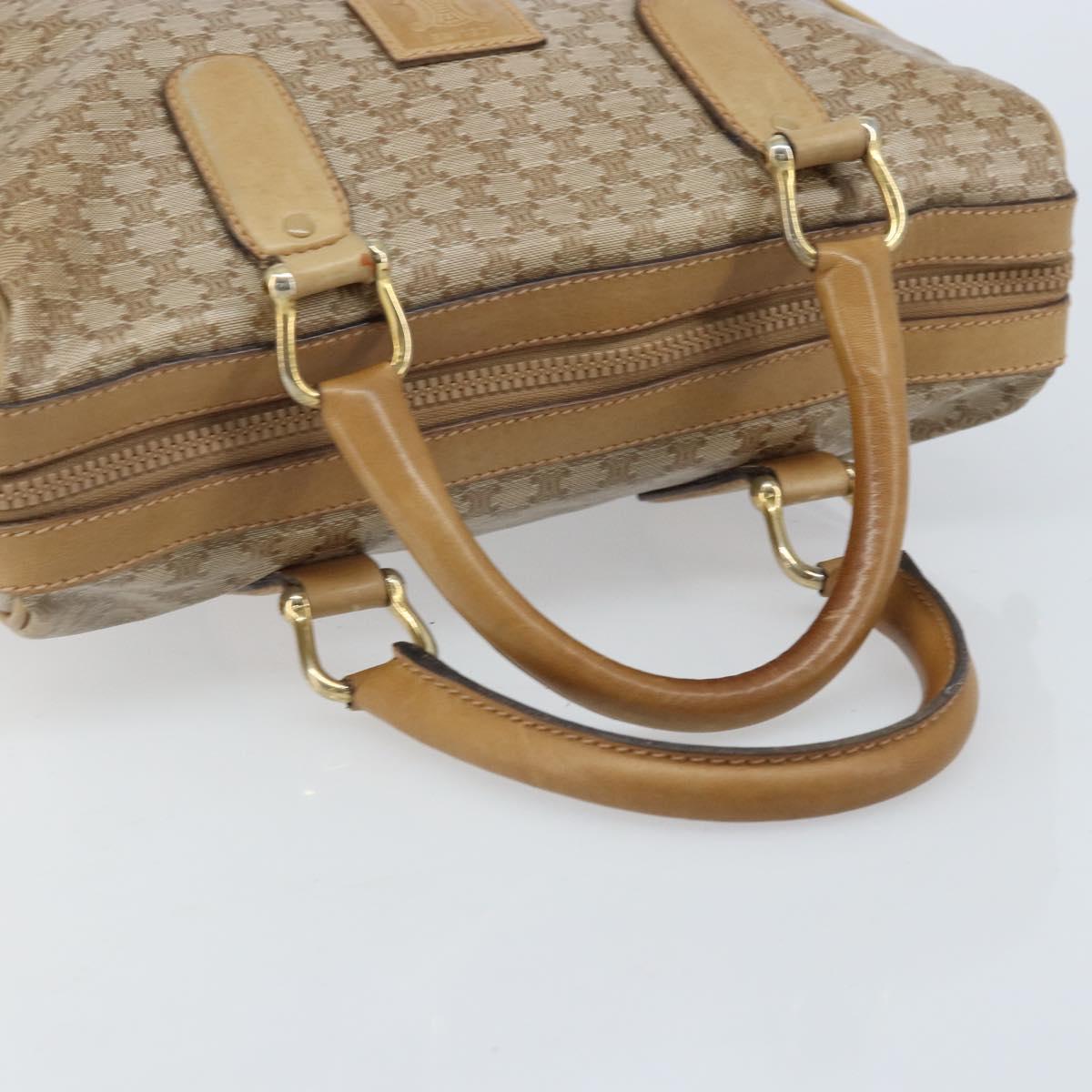 CELINE Macadam Canvas Hand Bag PVC Beige Gold Auth 174500