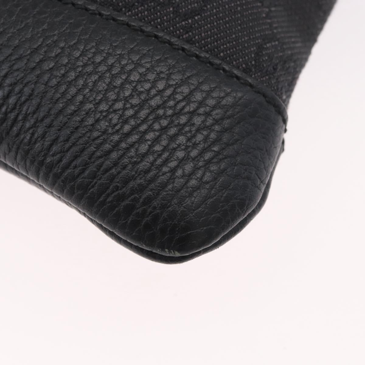 GUCCI GG Canvas Shoulder Bag Black Silver 374414 Auth 174510