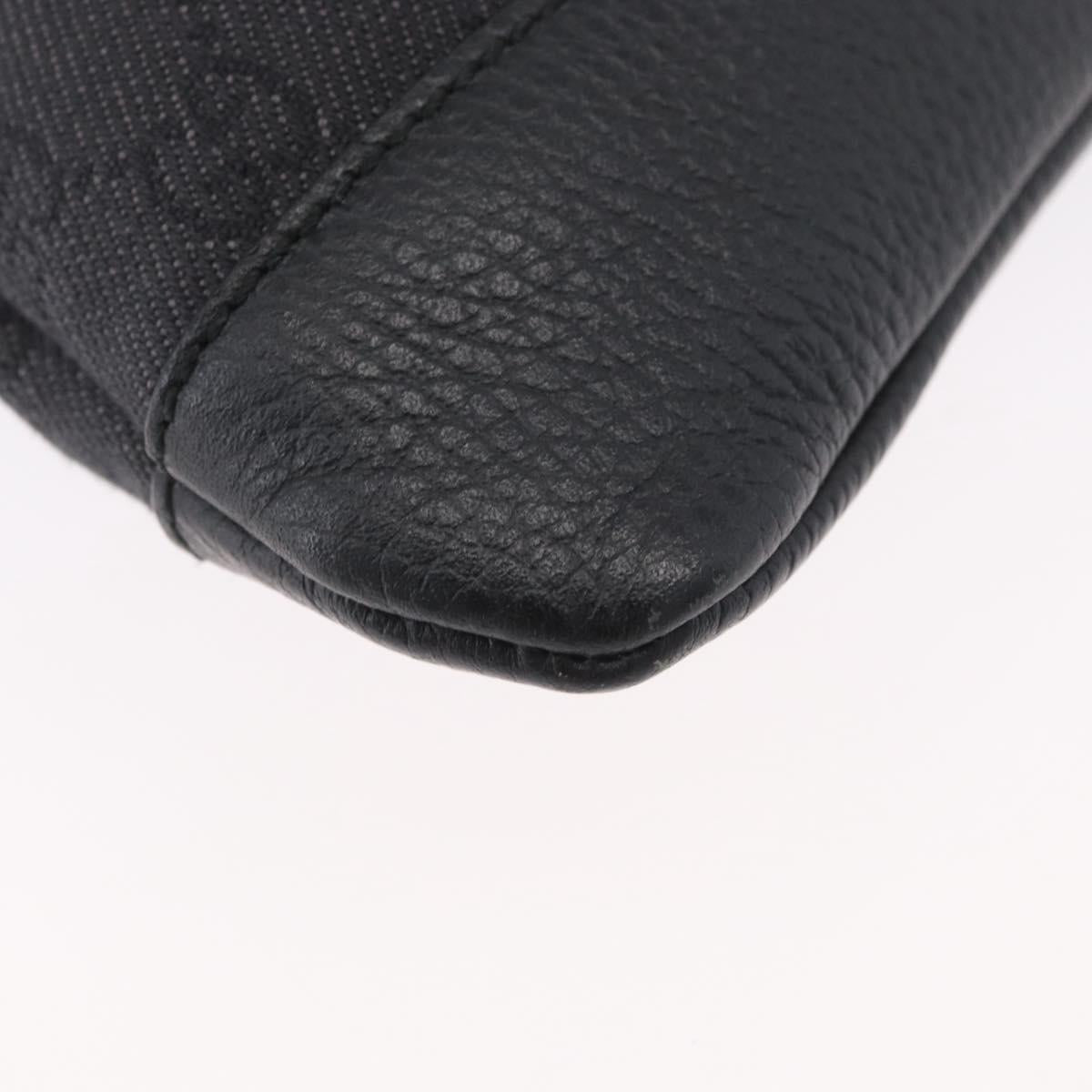 GUCCI GG Canvas Shoulder Bag Black Silver 374414 Auth 174510