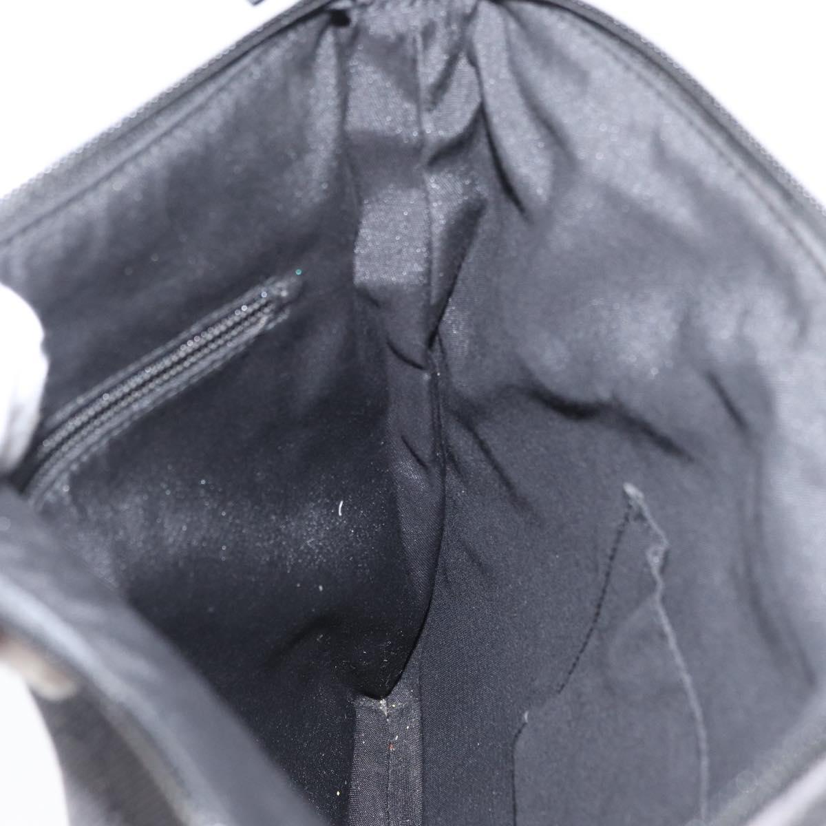 GUCCI GG Canvas Shoulder Bag Black Silver 374414 Auth 174510