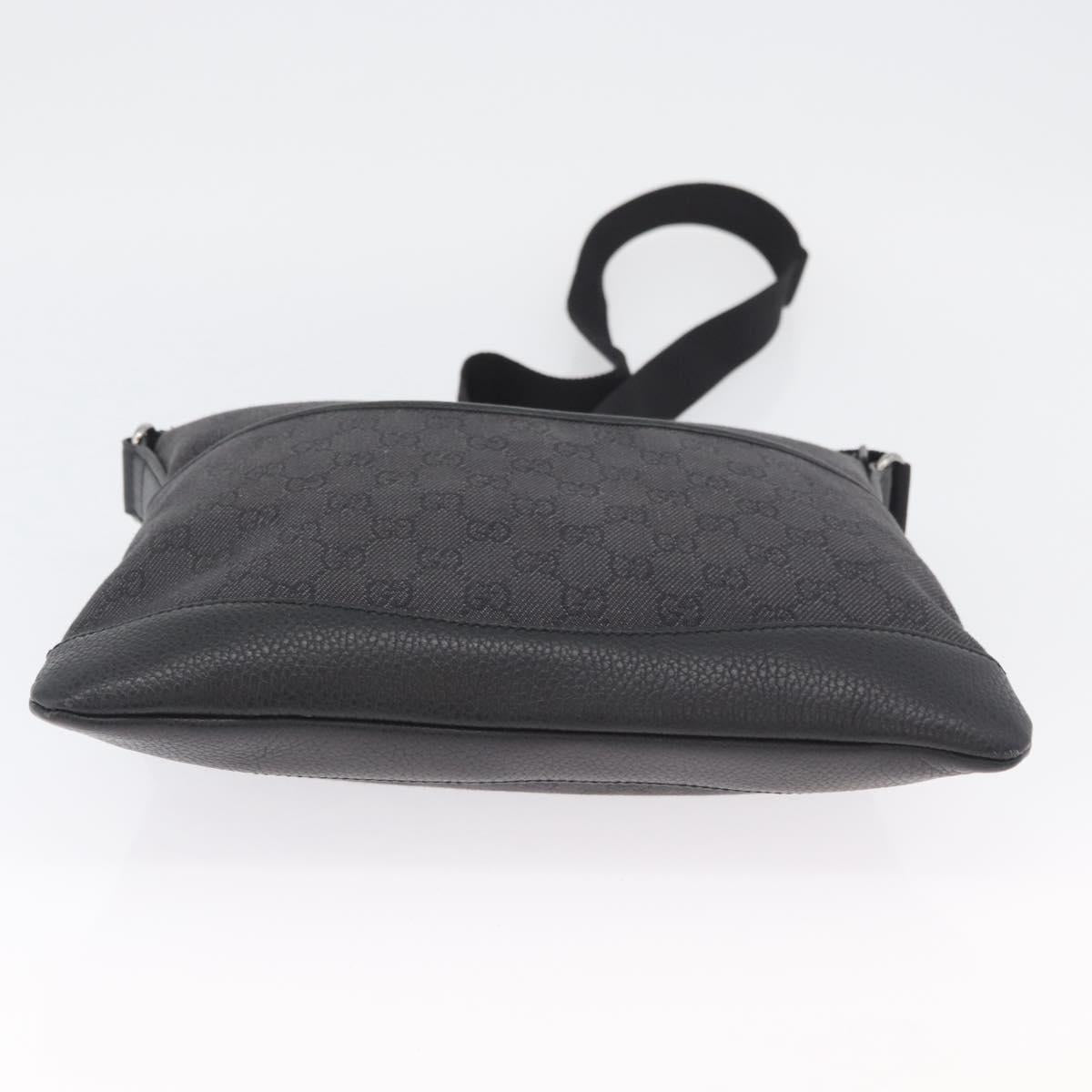 GUCCI GG Canvas Shoulder Bag Black Silver 374414 Auth 174510