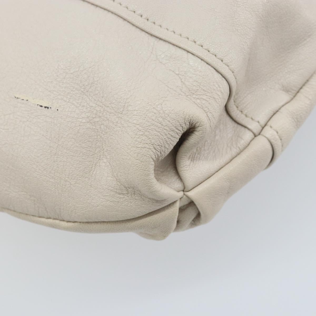 Salvatore Ferragamo Gancini Hand Bag Leather Ivory Auth 174511