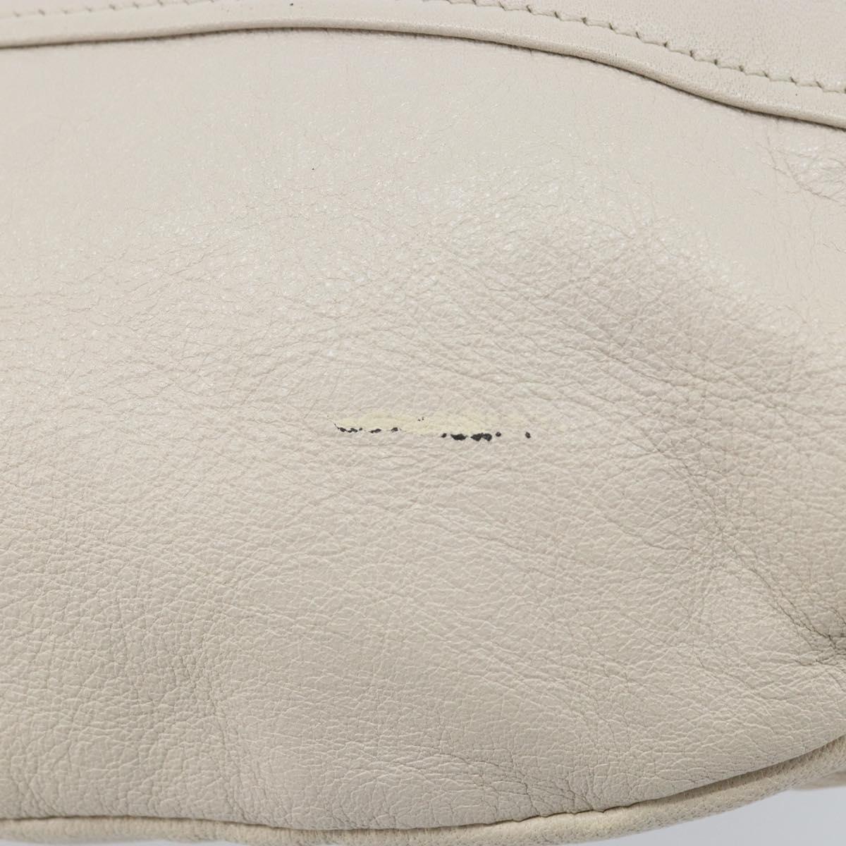 Salvatore Ferragamo Gancini Hand Bag Leather Ivory Auth 174511
