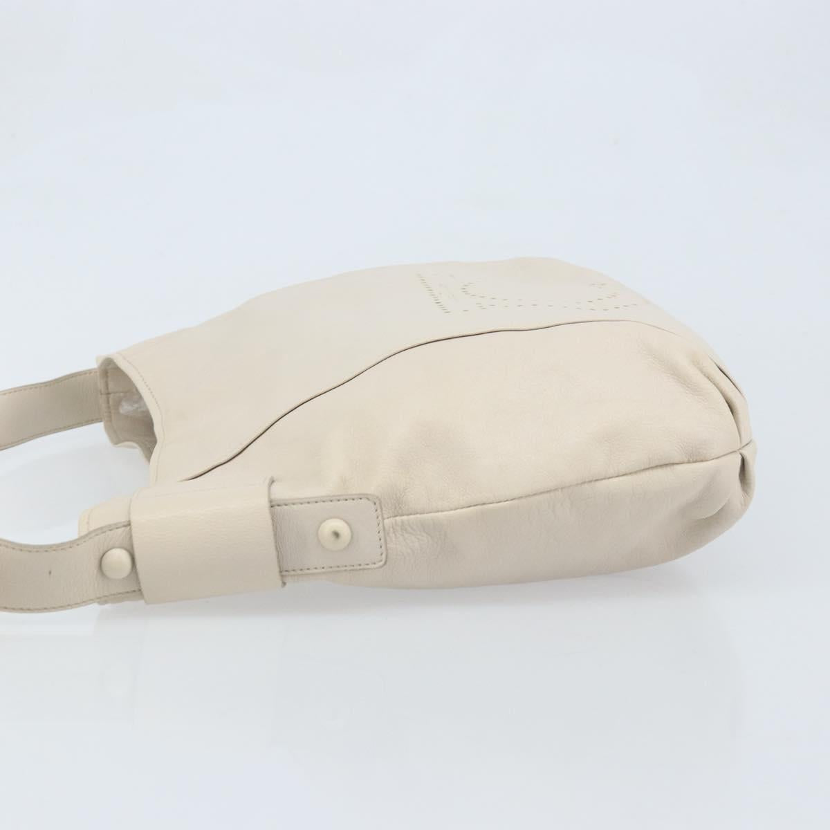 Salvatore Ferragamo Gancini Hand Bag Leather Ivory Auth 174511
