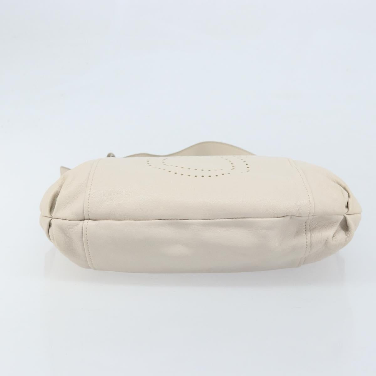 Salvatore Ferragamo Gancini Hand Bag Leather Ivory Auth 174511