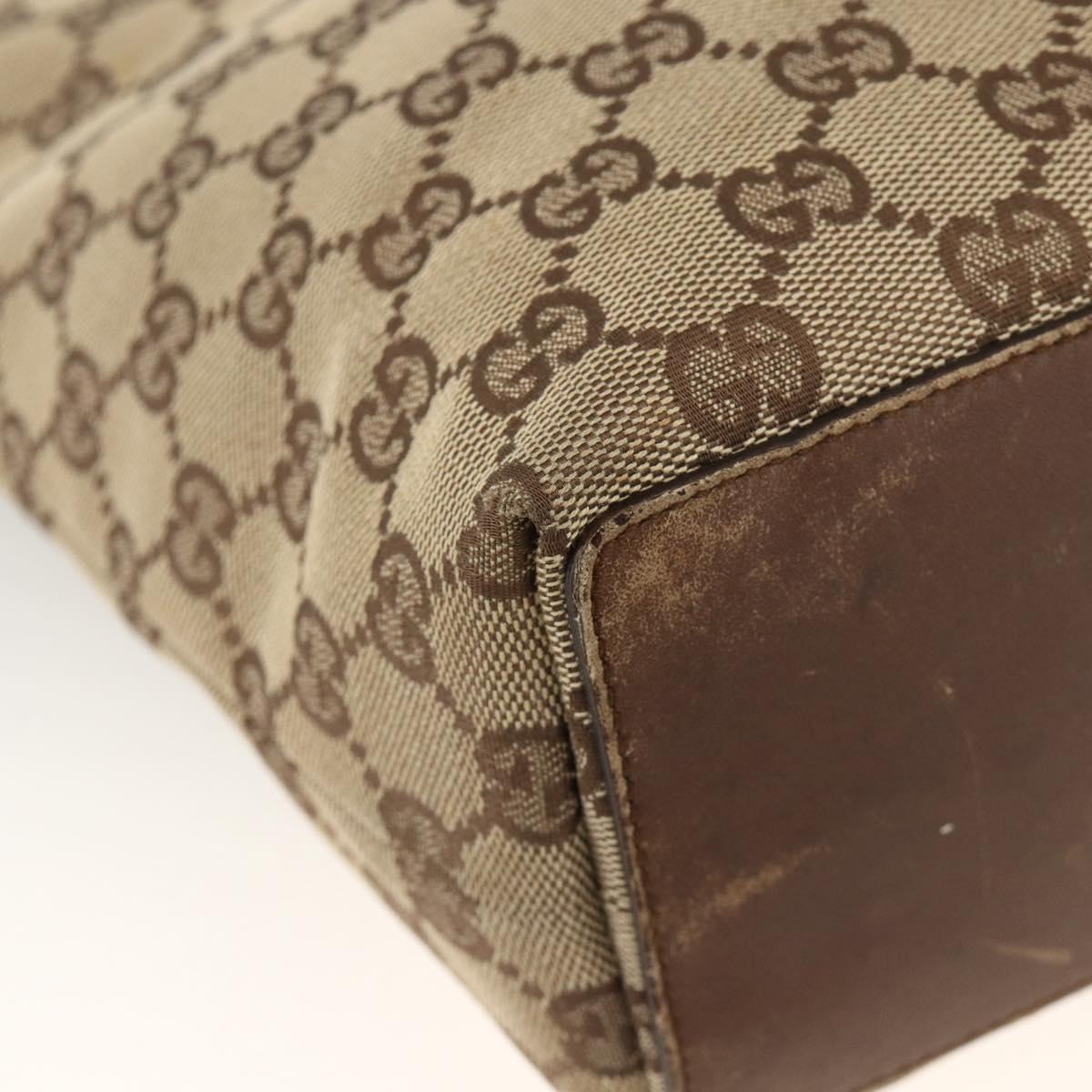 GUCCI GG Canvas Tote Bag Beige Silver 31244 Auth 174516