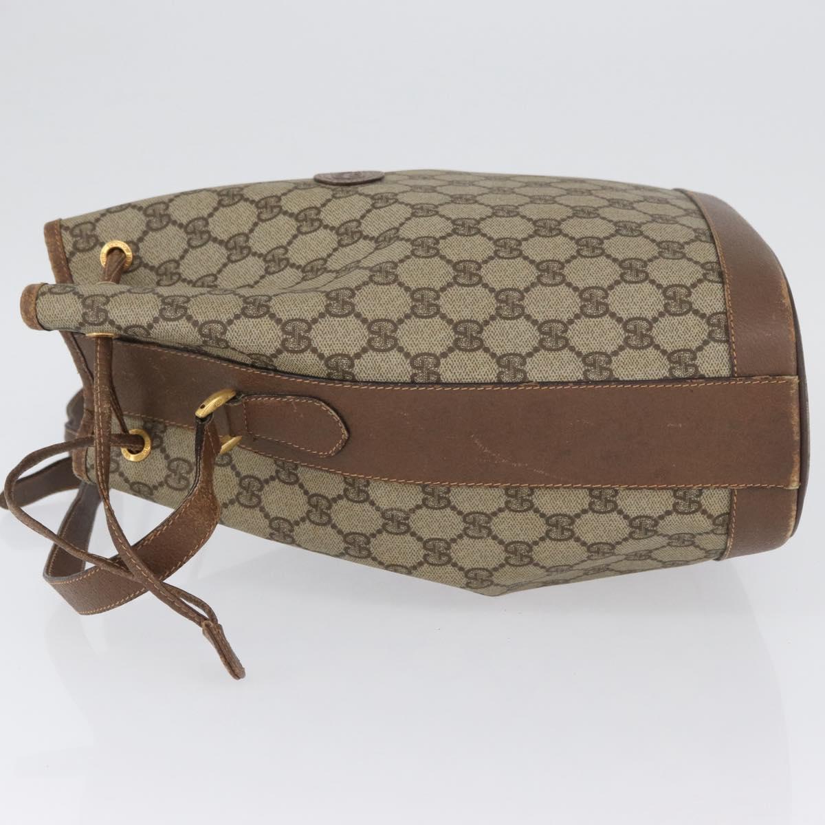 GUCCI GG Supreme Purse Shoulder Bag PVC Beige Gold 001 58 6850 Auth 174519