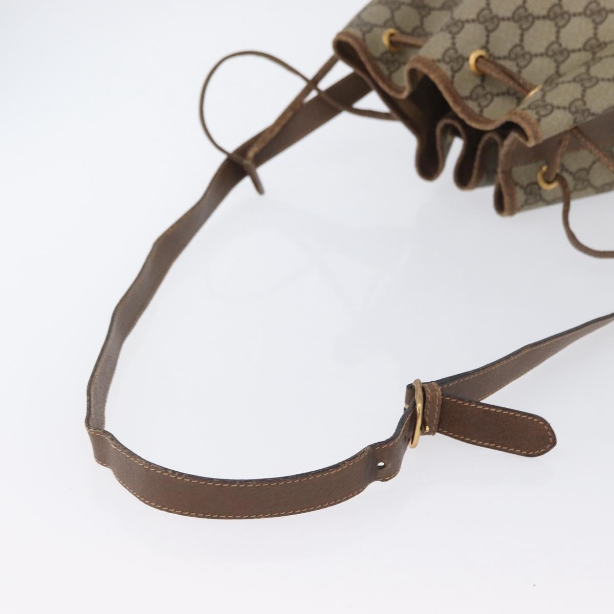 GUCCI GG Supreme Purse Shoulder Bag PVC Beige Gold 001 58 6850 Auth 174519