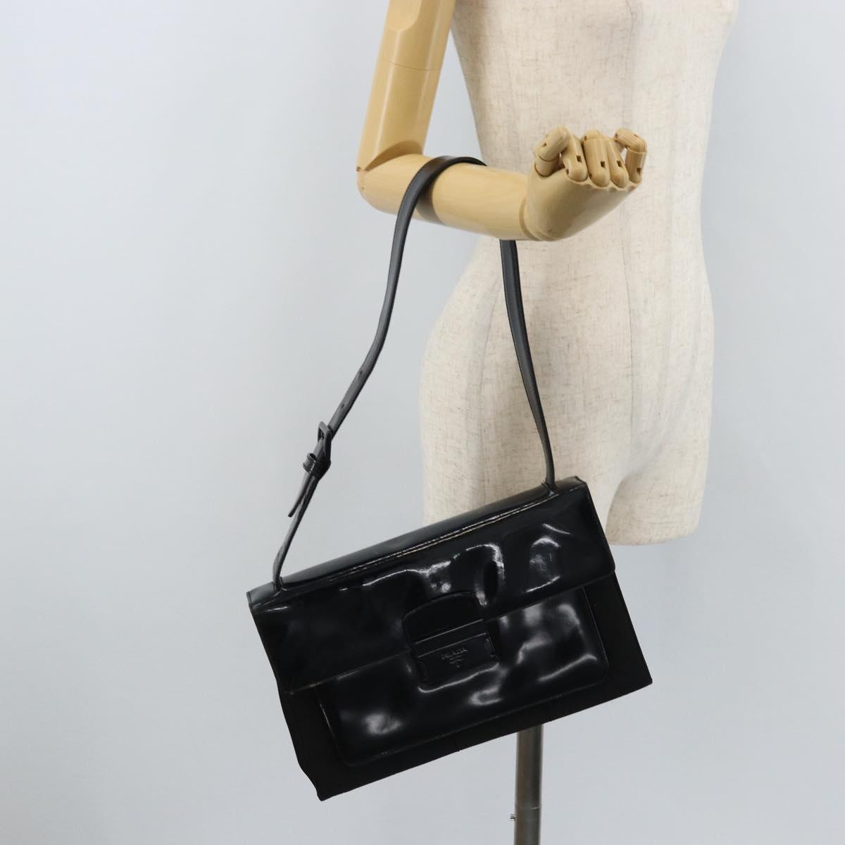 PRADA Shoulder Bag Nylon Black Auth 174527