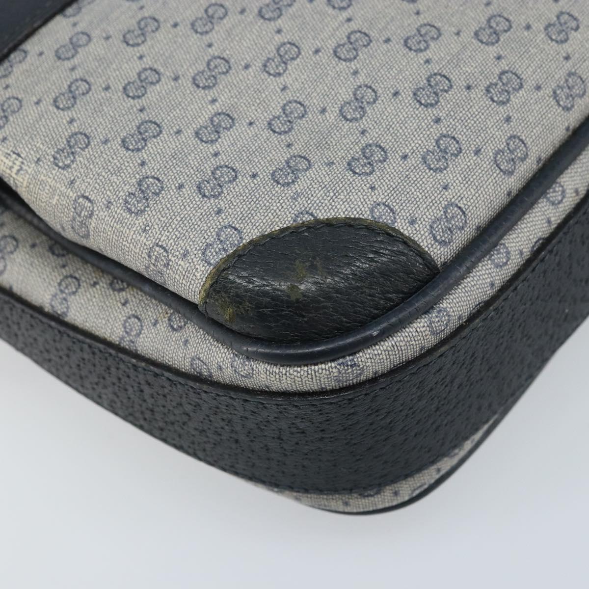GUCCI Micro GG Supreme Shoulder Bag PVC Navy Gold 007 904 0423 Auth 174532