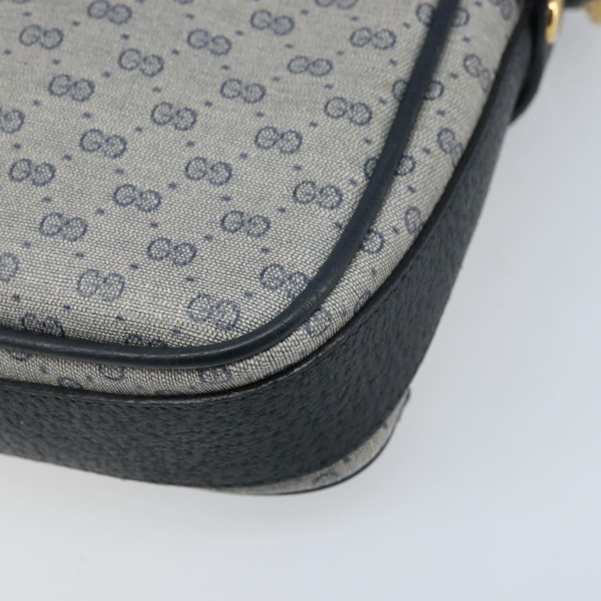 GUCCI Micro GG Supreme Shoulder Bag PVC Navy Gold 007 904 0423 Auth 174532