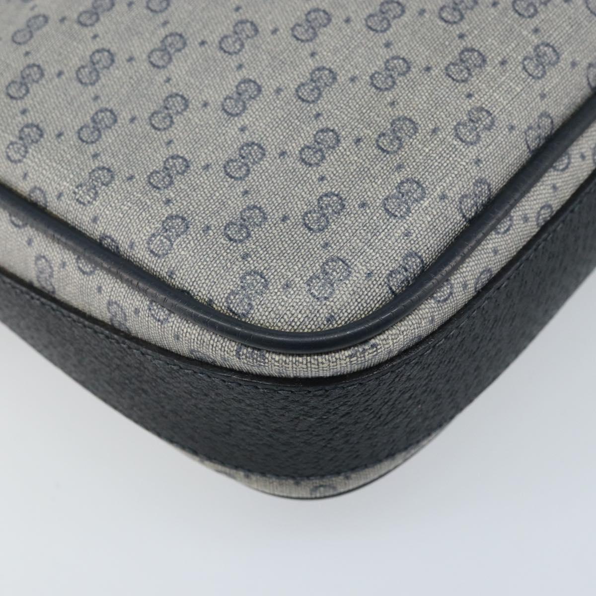 GUCCI Micro GG Supreme Shoulder Bag PVC Navy Gold 007 904 0423 Auth 174532