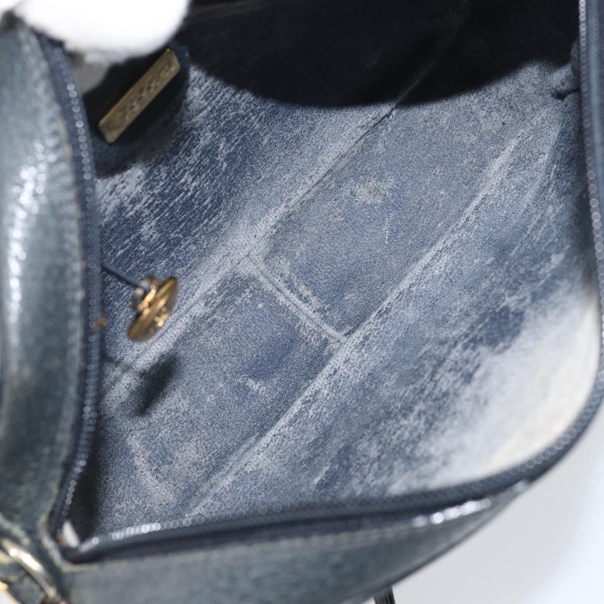 GUCCI Micro GG Supreme Shoulder Bag PVC Navy Gold 007 904 0423 Auth 174532