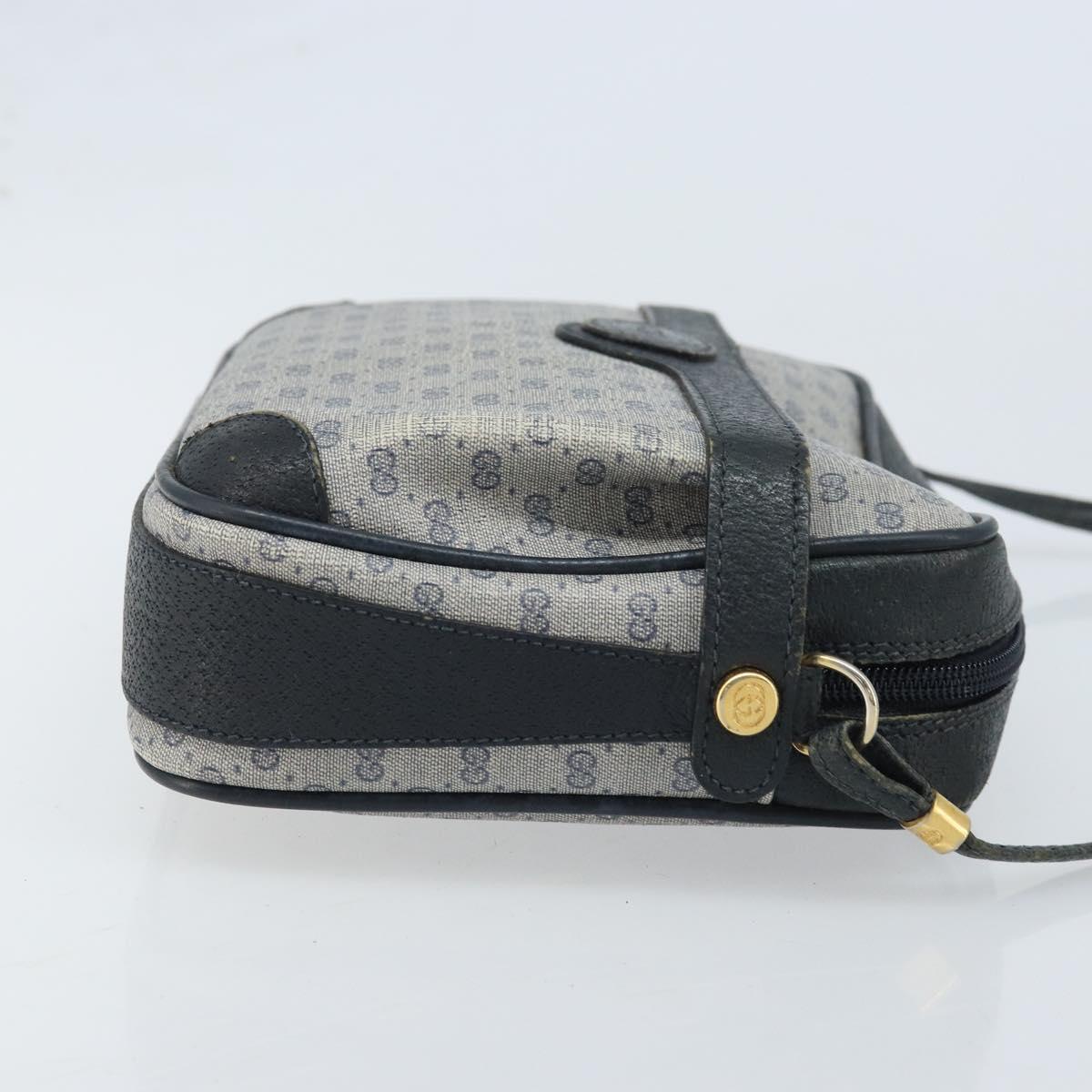 GUCCI Micro GG Supreme Shoulder Bag PVC Navy Gold 007 904 0423 Auth 174532