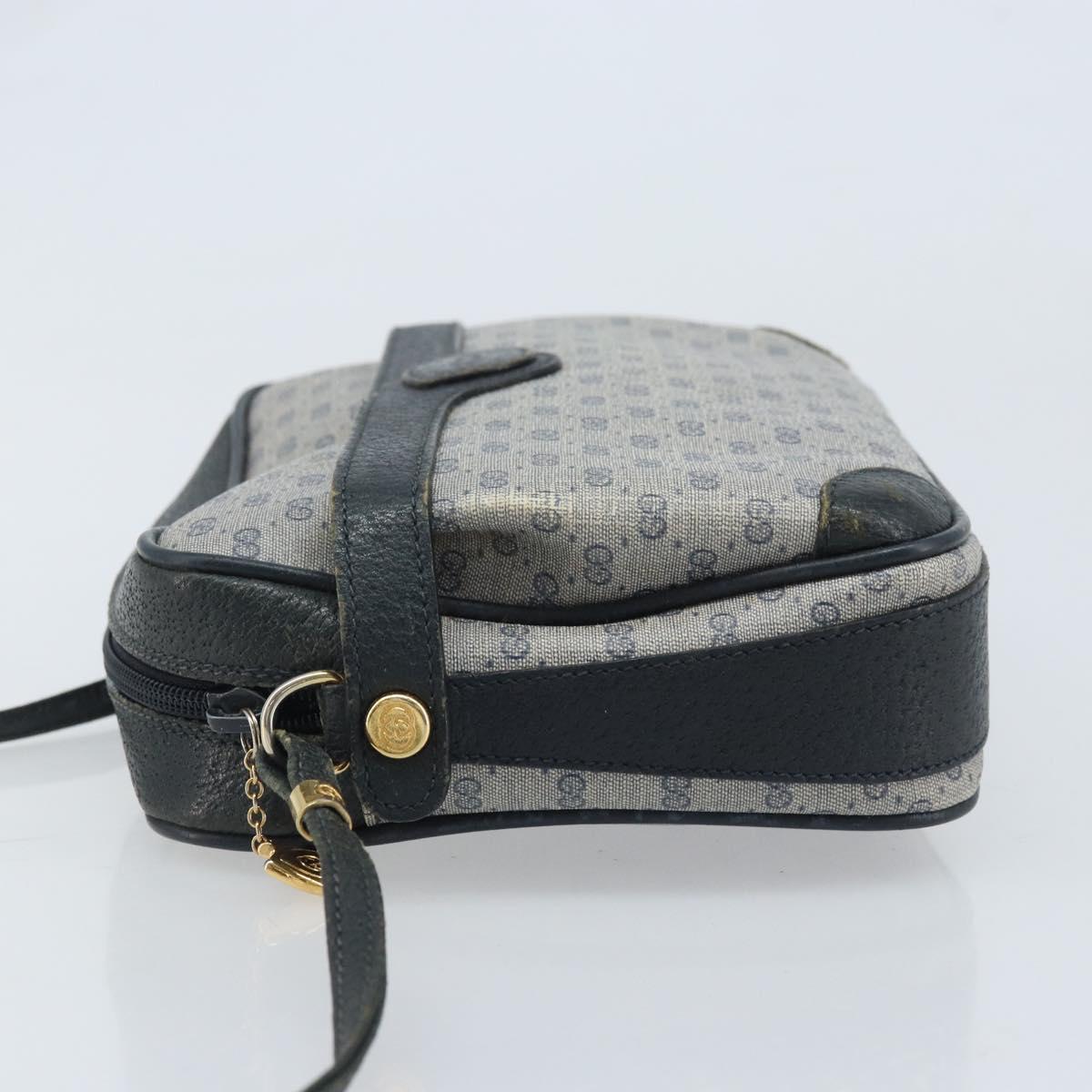 GUCCI Micro GG Supreme Shoulder Bag PVC Navy Gold 007 904 0423 Auth 174532