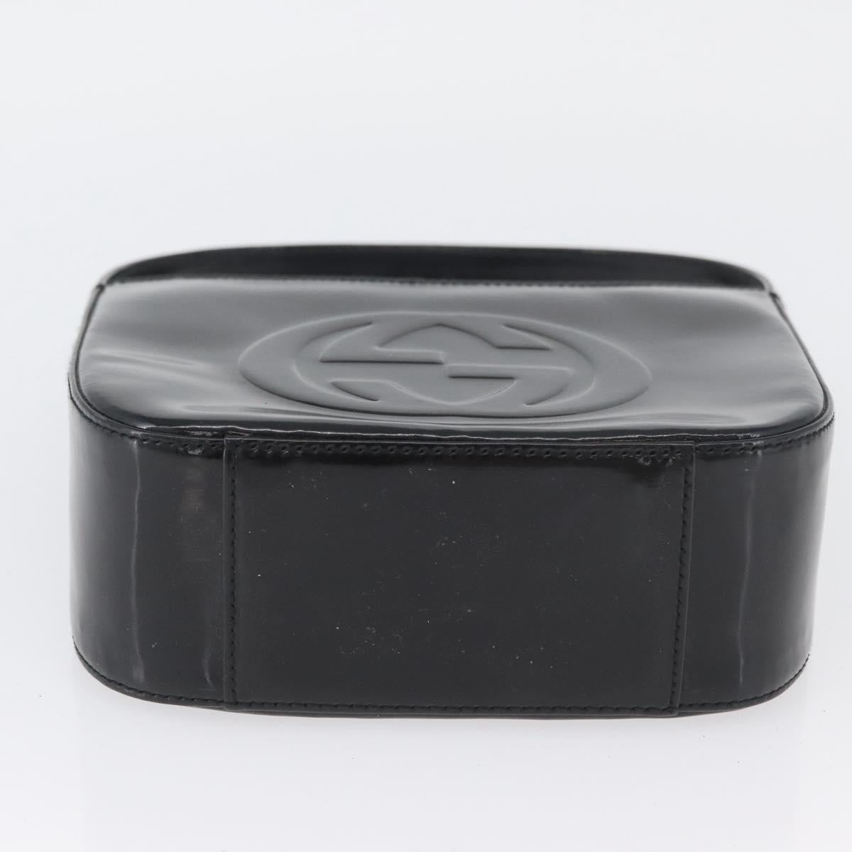 GUCCI Hand Bag Patent leather Black 007 0249 Auth 174533
