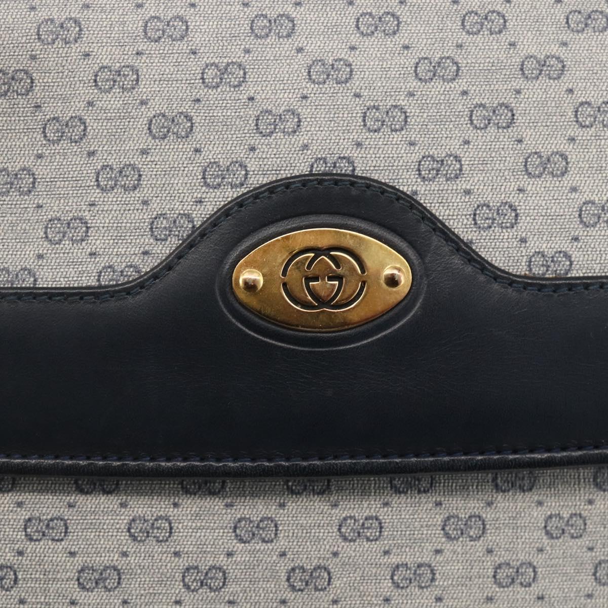 GUCCI Micro GG Supreme Shoulder Bag PVC Navy Gold 004 106 0024 Auth 174535