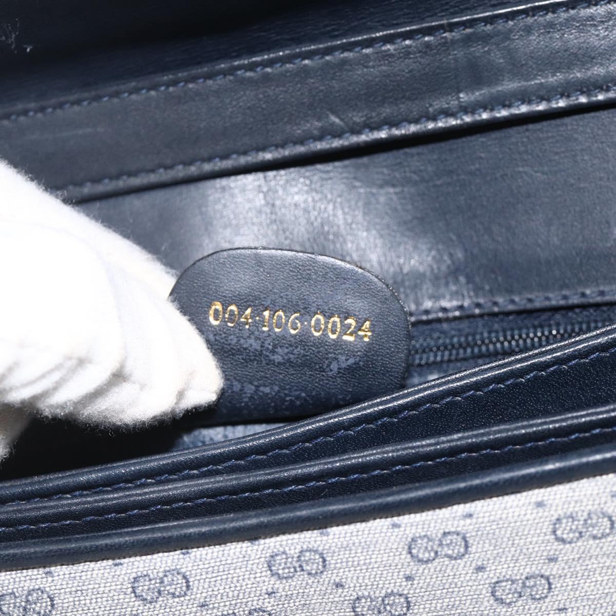 GUCCI Micro GG Supreme Shoulder Bag PVC Navy Gold 004 106 0024 Auth 174535