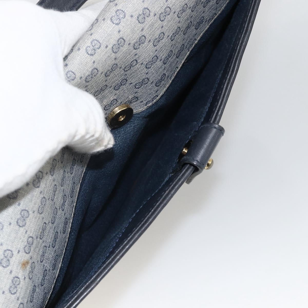 GUCCI Micro GG Supreme Shoulder Bag PVC Navy Gold 004 106 0024 Auth 174535