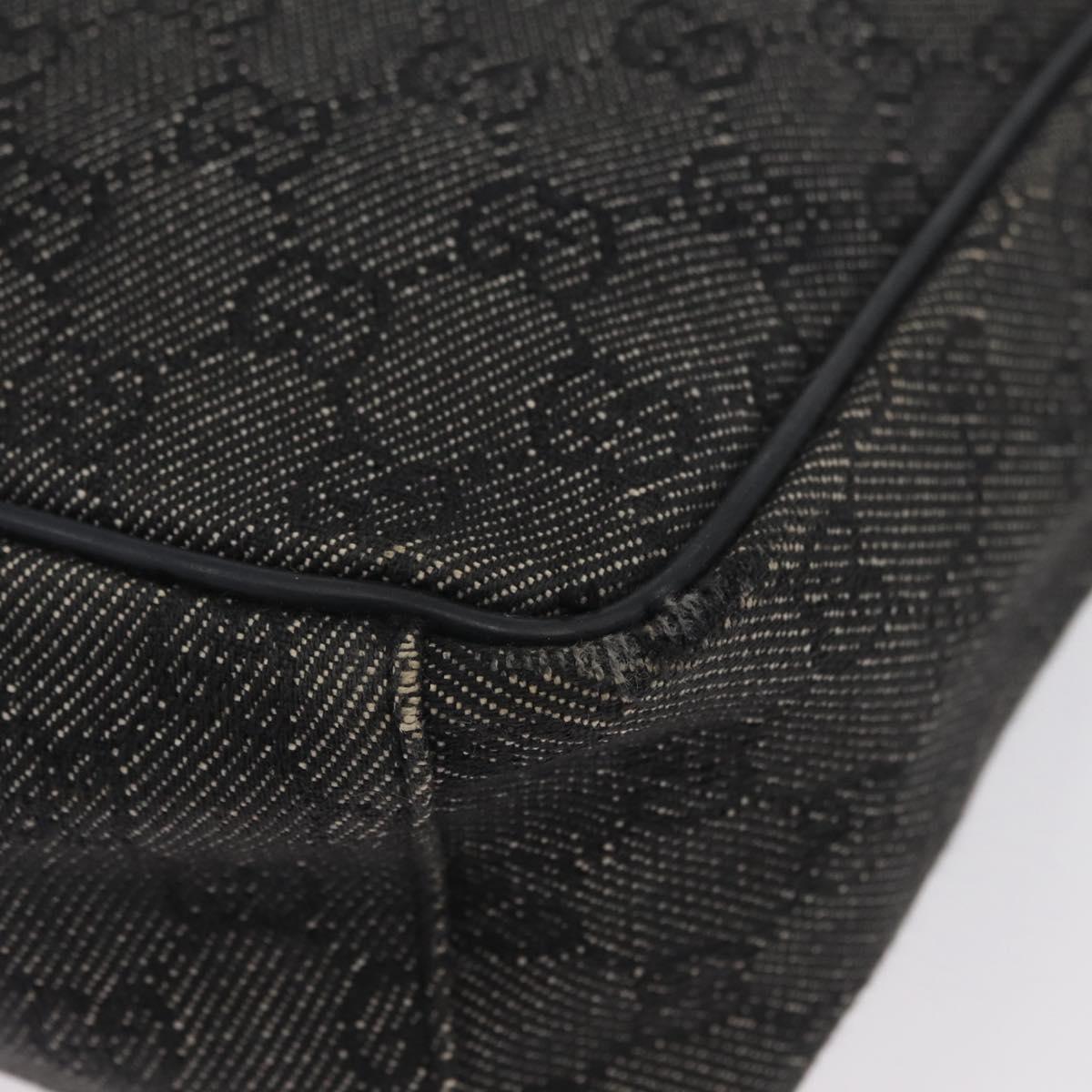 GUCCI GG Canvas Shoulder Bag Black Silver 03136 Auth 174538