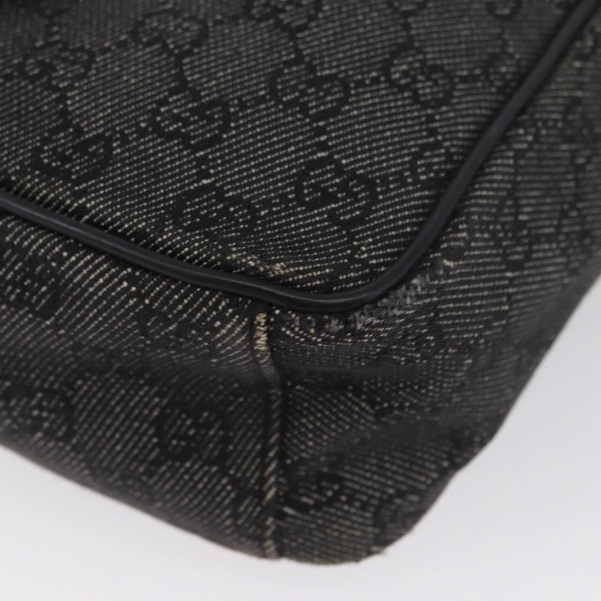 GUCCI GG Canvas Shoulder Bag Black Silver 03136 Auth 174538