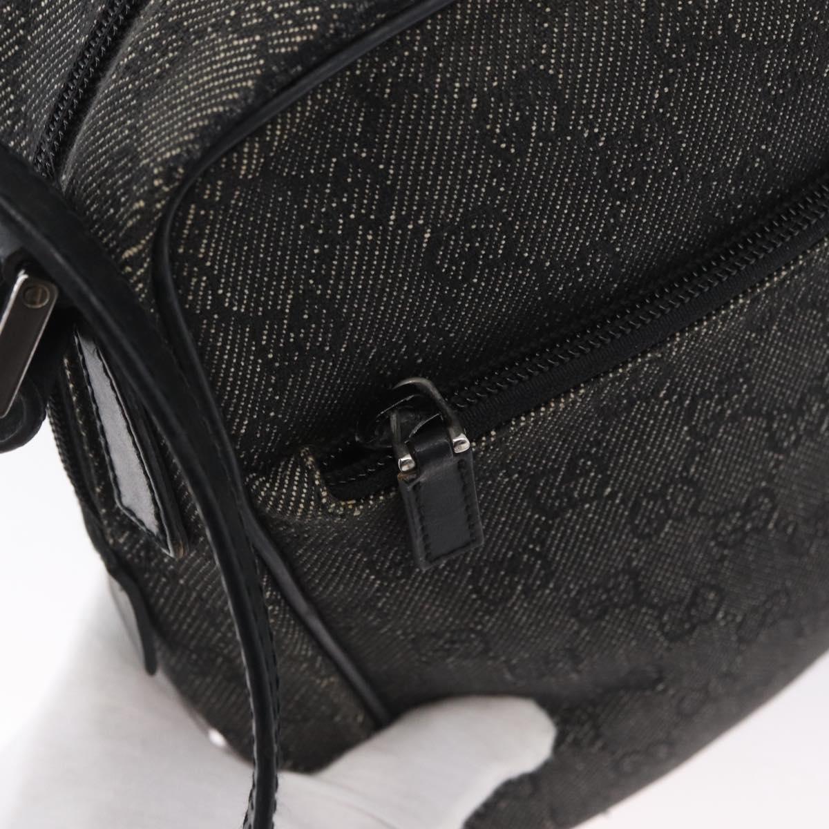 GUCCI GG Canvas Shoulder Bag Black Silver 03136 Auth 174538