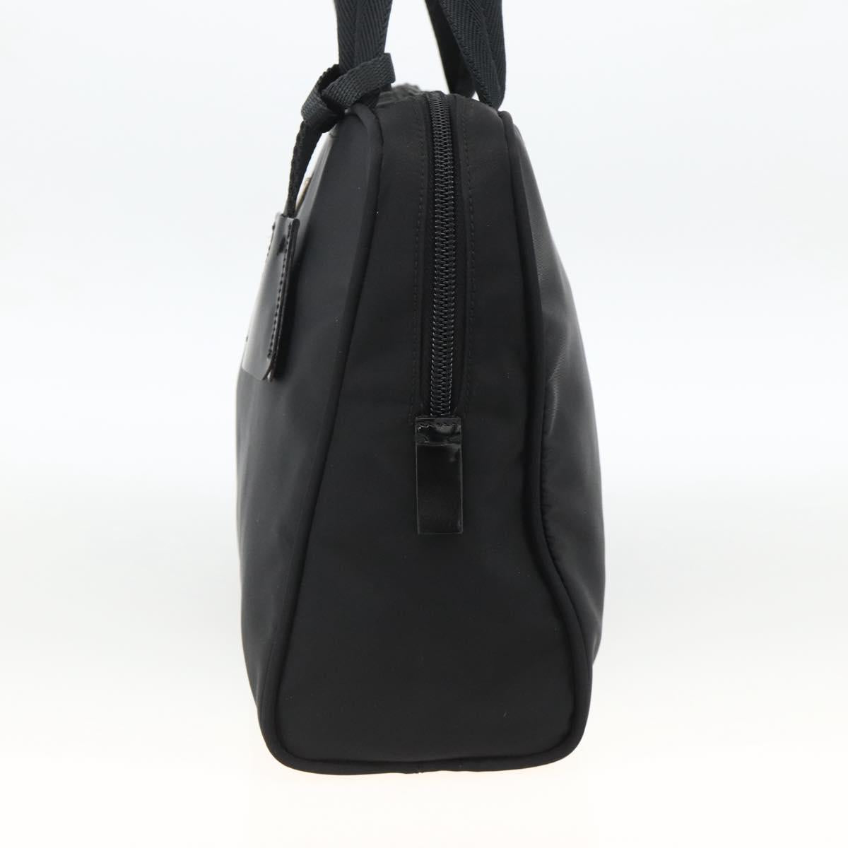PRADA Hand Bag Nylon Black Silver Auth 174539A