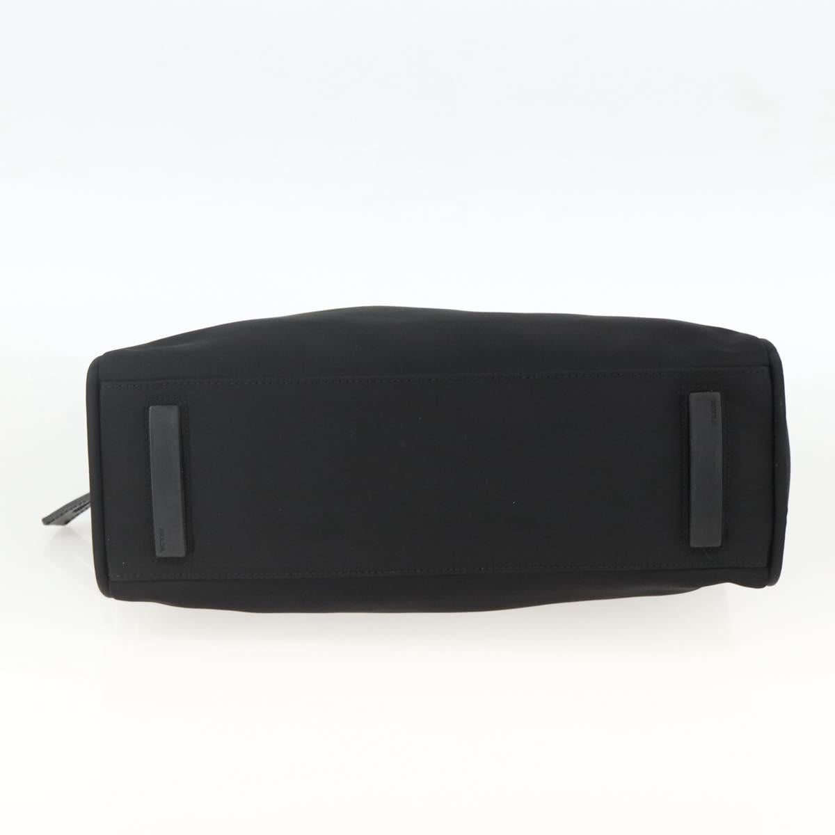 PRADA Hand Bag Nylon Black Silver Auth 174539A