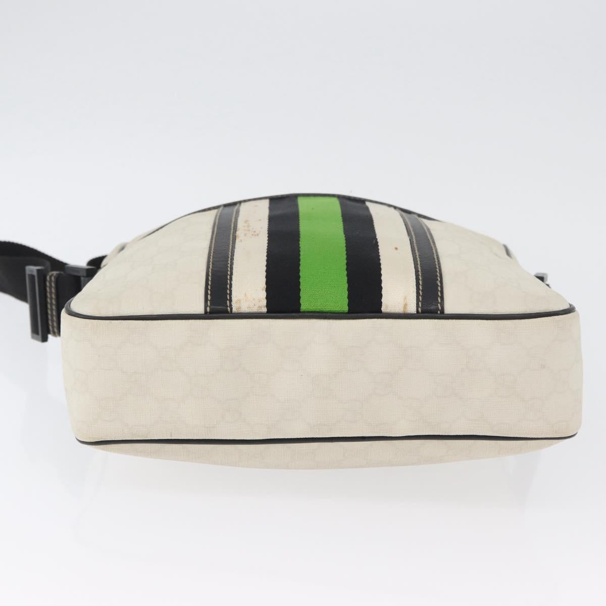 GUCCI GG Supreme Shoulder Bag PVC White 181061 506631 Auth 174543