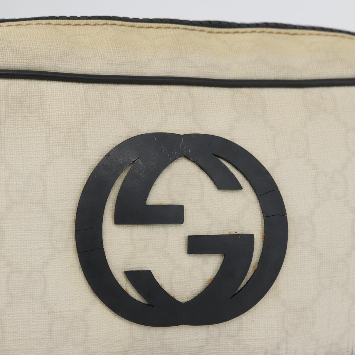 GUCCI GG Supreme Shoulder Bag PVC White 181061 506631 Auth 174543