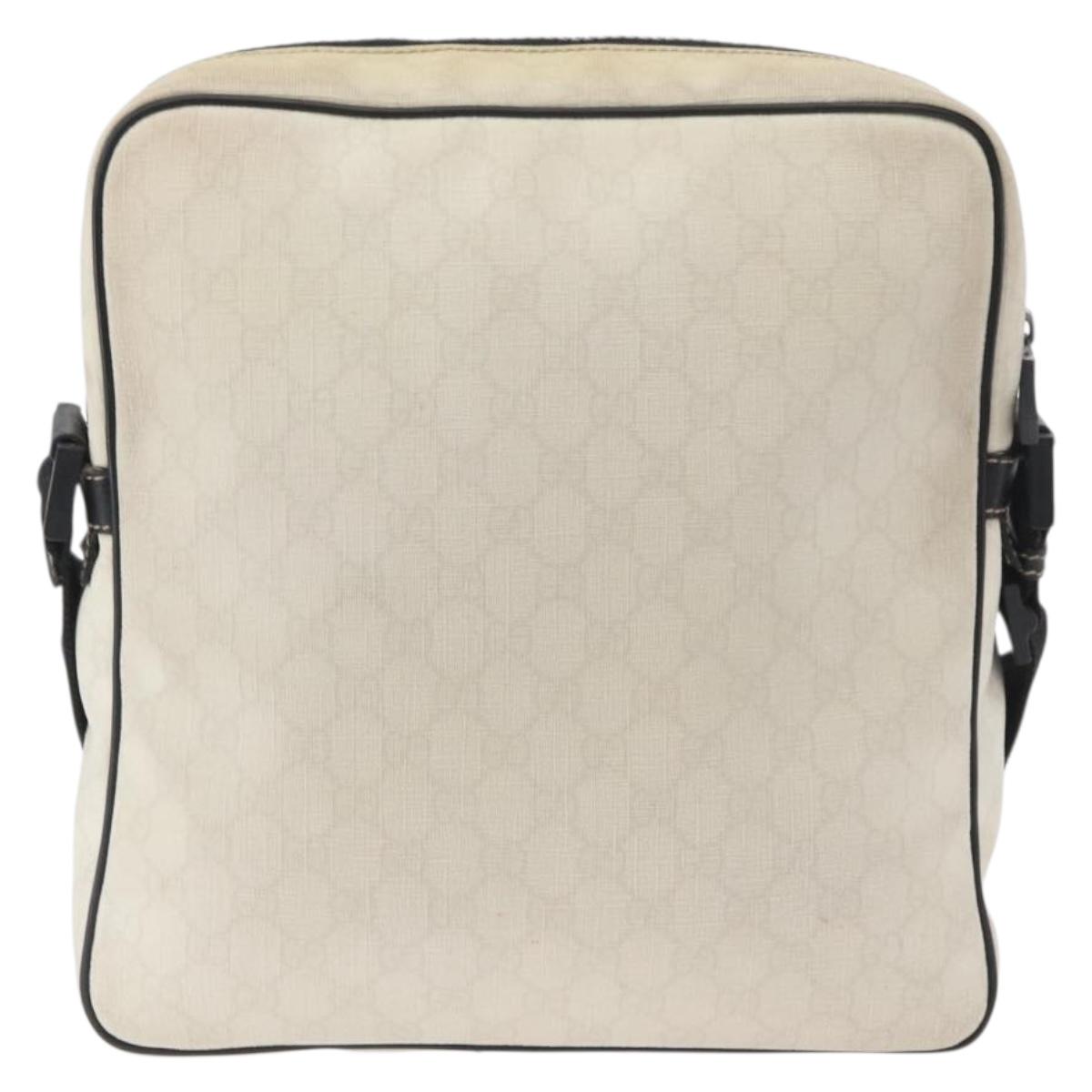 GUCCI GG Supreme Shoulder Bag PVC White 181061 506631 Auth 174543