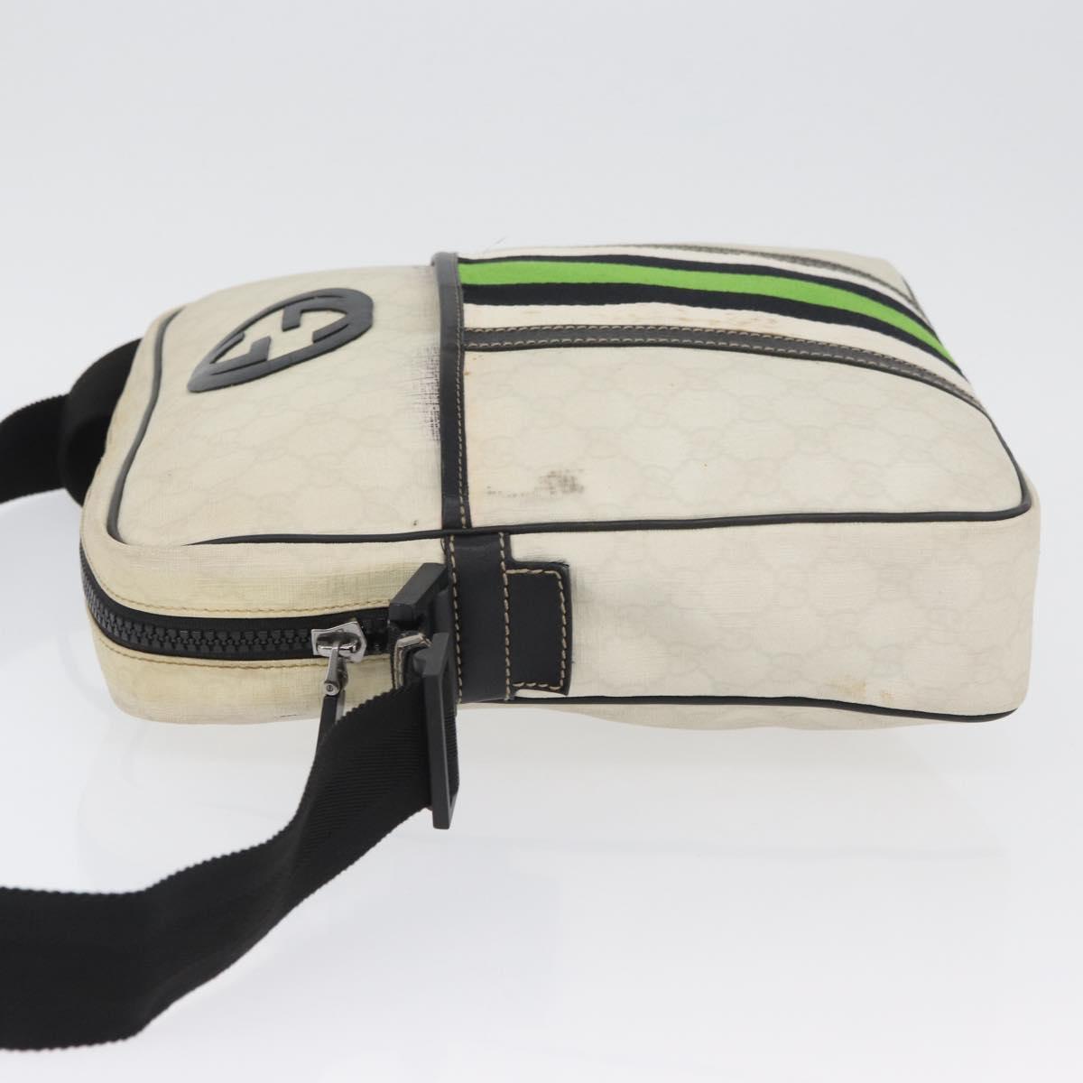 GUCCI GG Supreme Shoulder Bag PVC White 181061 506631 Auth 174543
