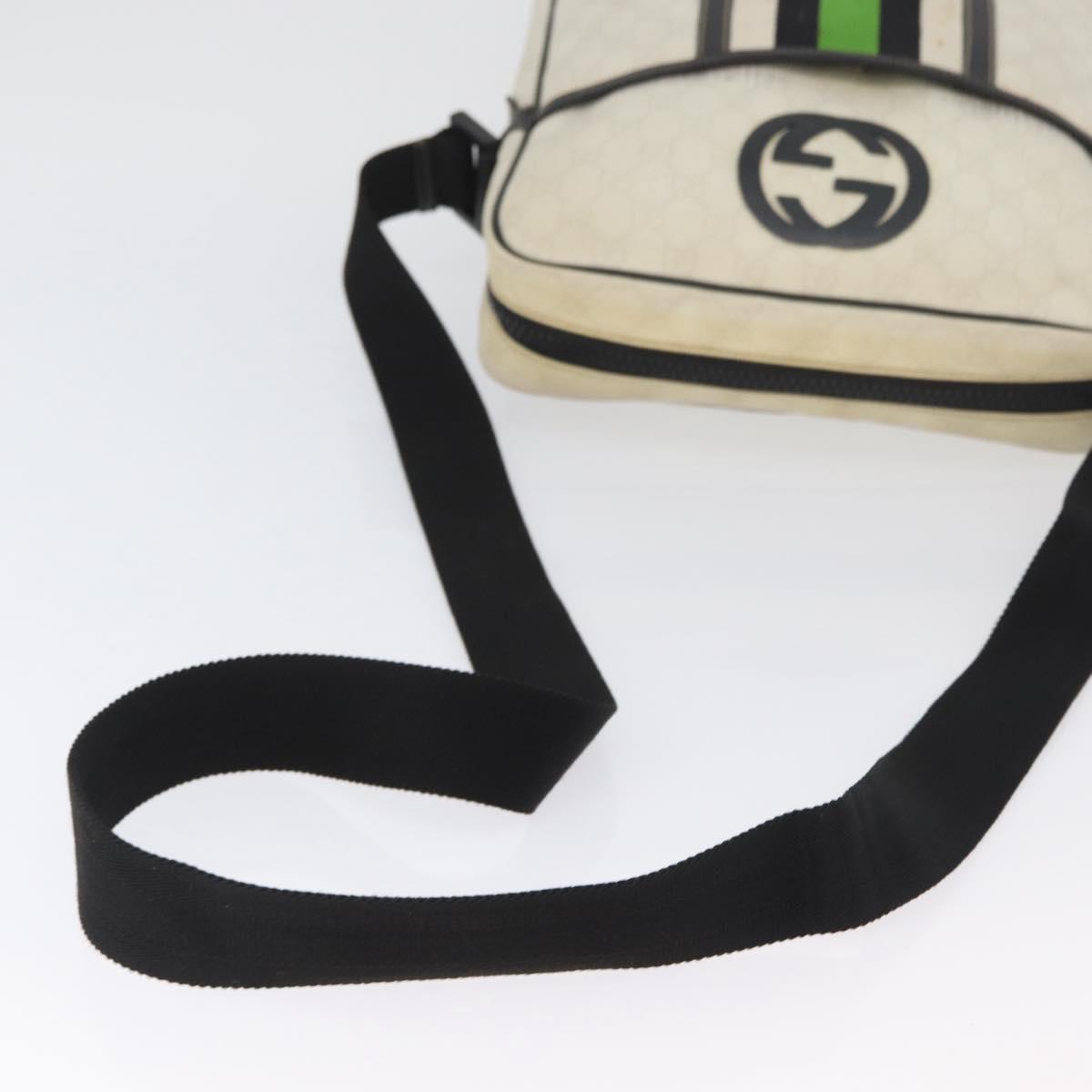 GUCCI GG Supreme Shoulder Bag PVC White 181061 506631 Auth 174543