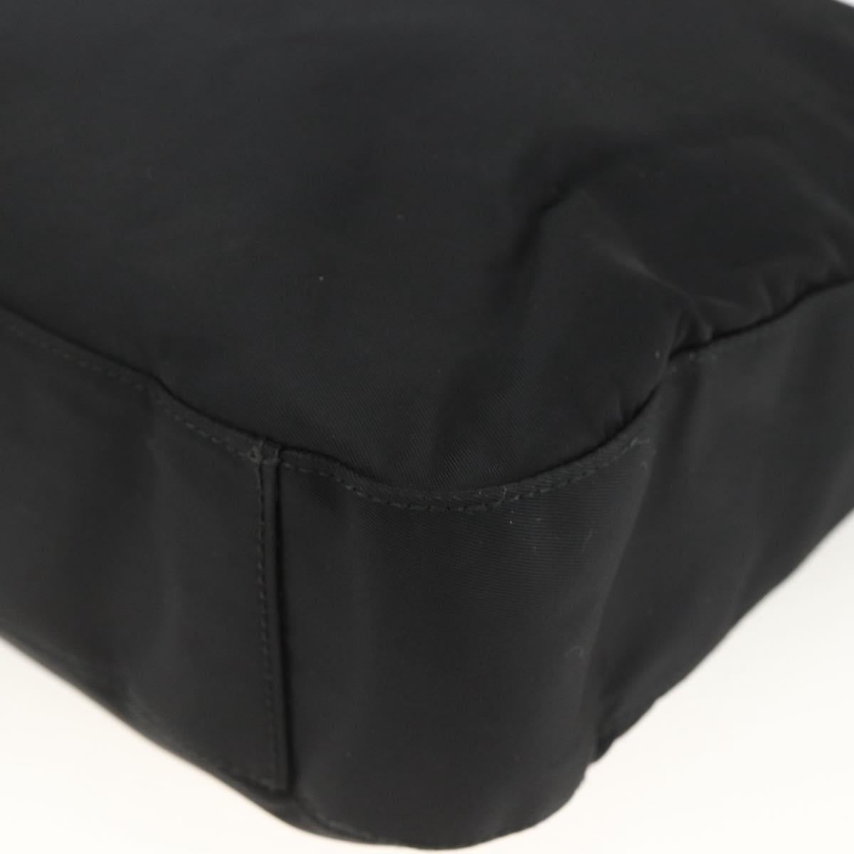 PRADA Shoulder Bag Nylon Black Silver Auth 174544