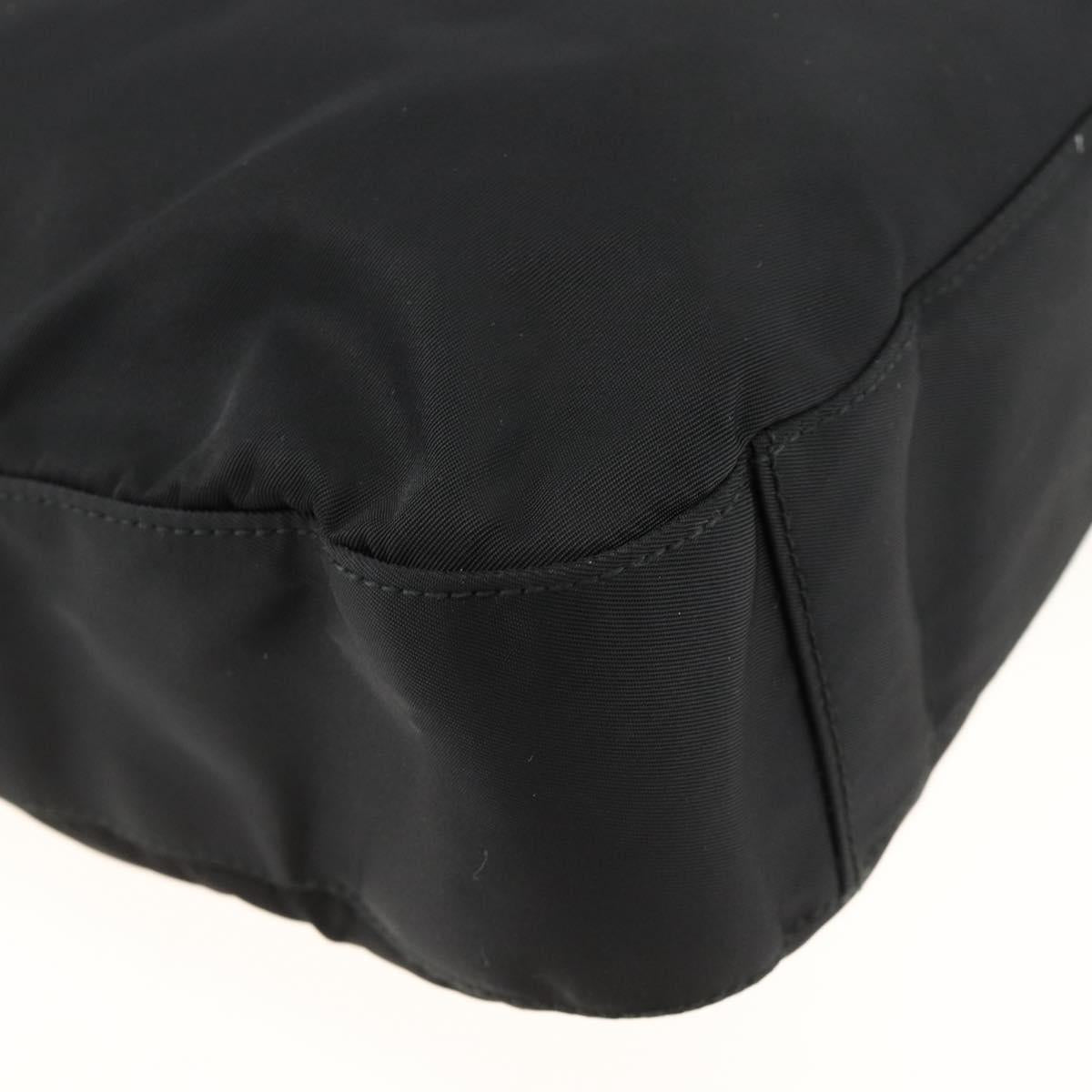 PRADA Shoulder Bag Nylon Black Silver Auth 174544