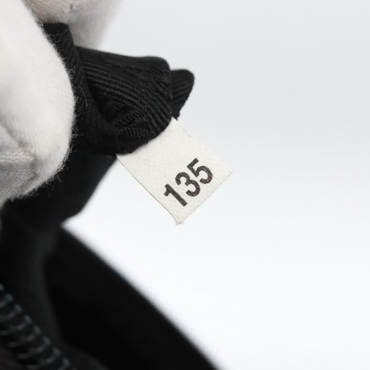 PRADA Shoulder Bag Nylon Black Silver Auth 174544