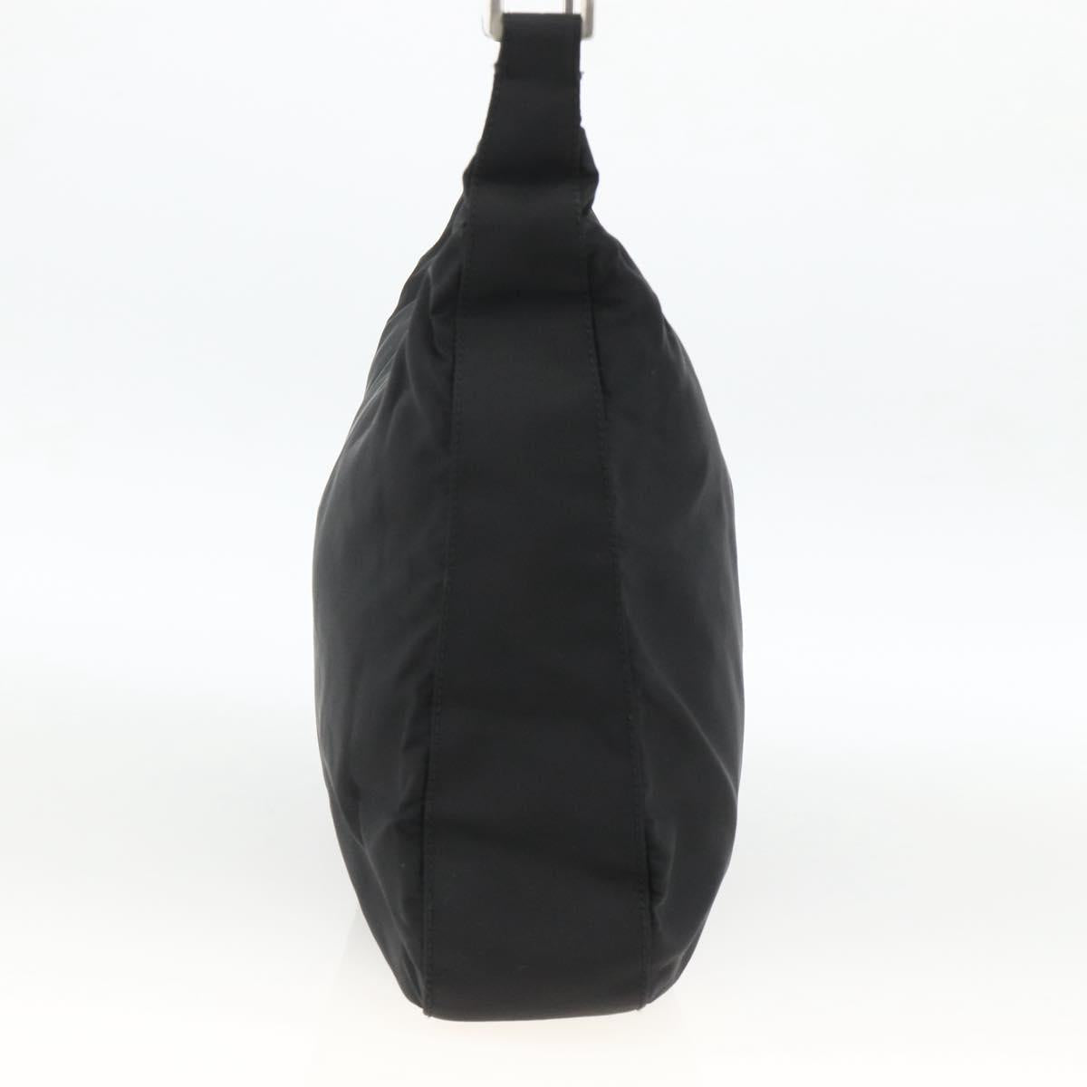 PRADA Shoulder Bag Nylon Black Silver Auth 174544