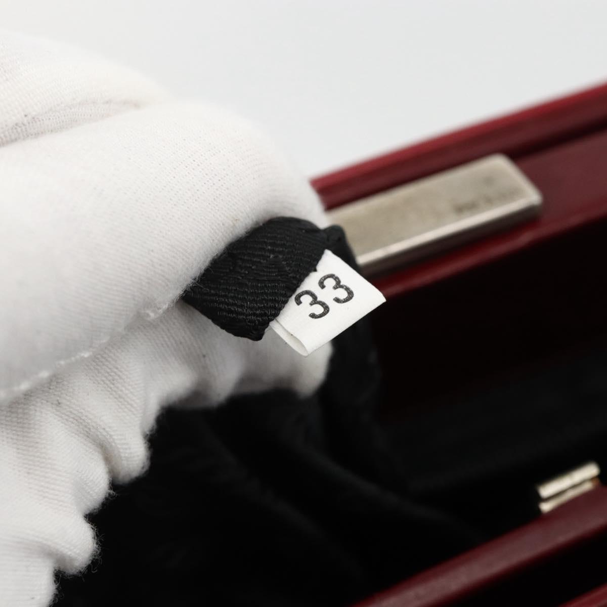PRADA Hand Bag Leather Bordeaux Auth 174549