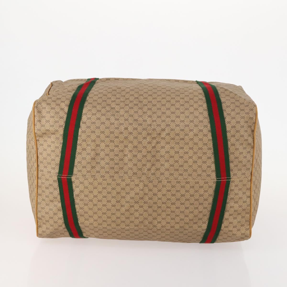 GUCCI Micro GG Supreme Web Sherry Line Bag PVC Beige 012 904 0282 Auth 174550