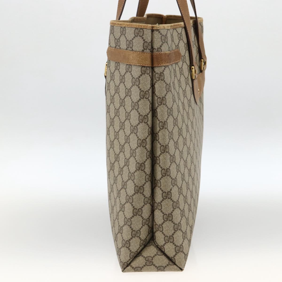 GUCCI GG Supreme Tote Bag PVC Beige Gold 39 02 061 Auth 174551