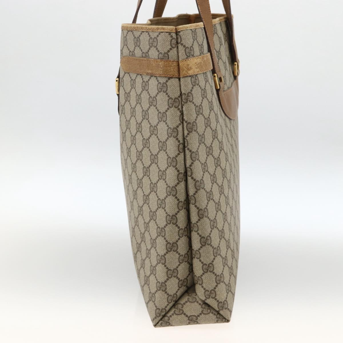 GUCCI GG Supreme Tote Bag PVC Beige Gold 39 02 061 Auth 174551