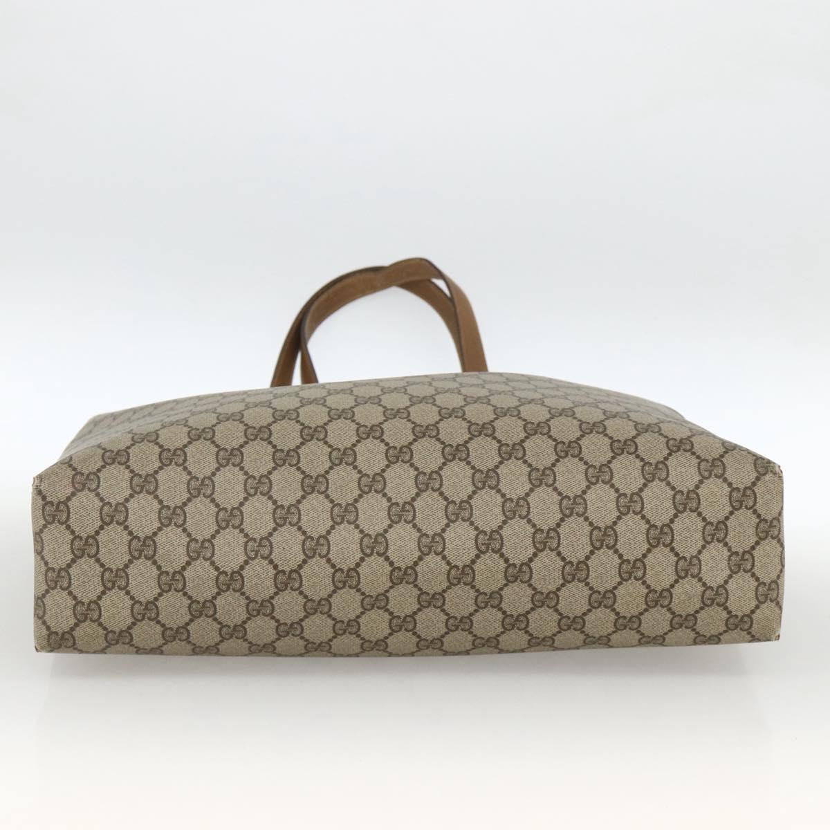 GUCCI GG Supreme Tote Bag PVC Beige Gold 39 02 061 Auth 174551